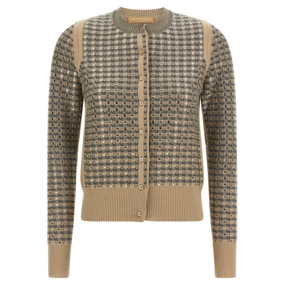 Ermanno Scervino Women Check Cardigan With Crystals
